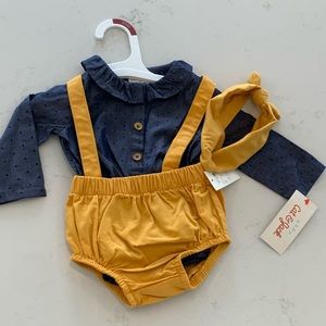 Target Cat and Jack baby girl 3-6 m outfit.  blue and yellow